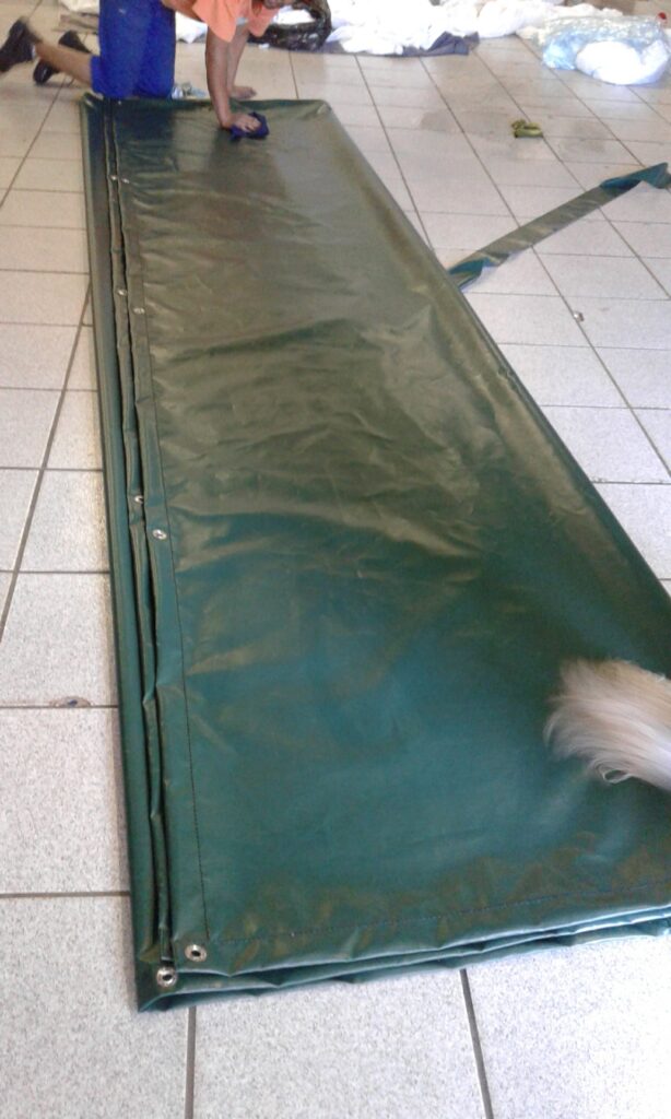 Green PVC Tarpaulin with Hem and Eyelets