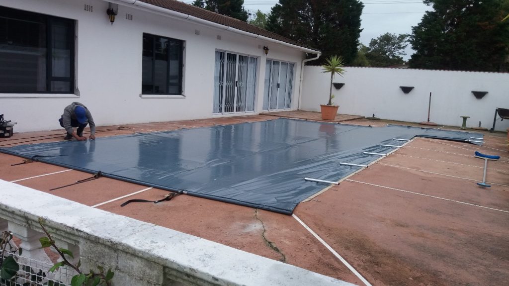pool completely covered by PVC tarpaulin